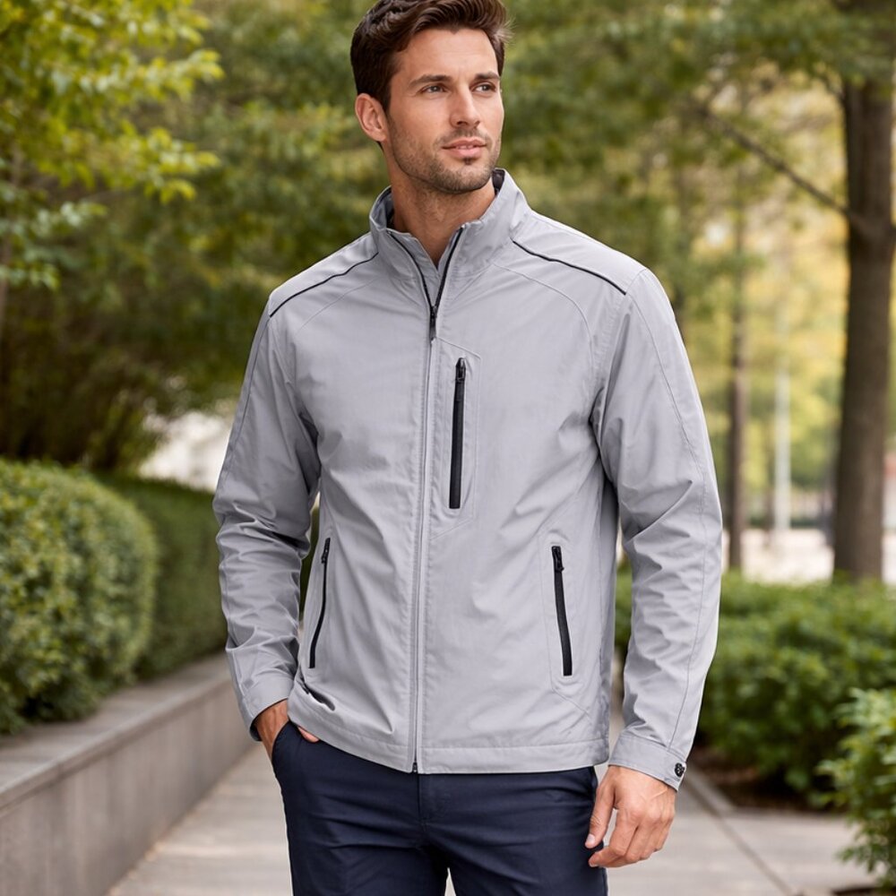FJ Men’s Gray Full Zip Jacket Size S Lightweight Performance Golf